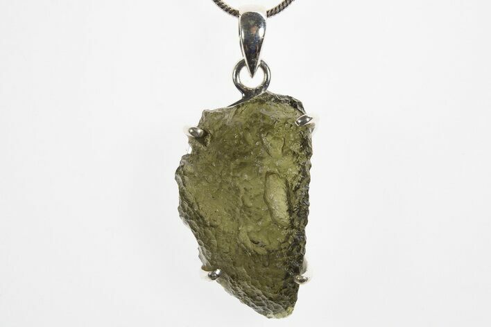 Green Moldavite Tektite Pendant ( g) - Czech Republic #329414